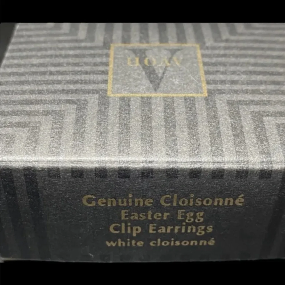 Avon CLOISONNE Easter Egg clip‎ on EARRINGS NIB